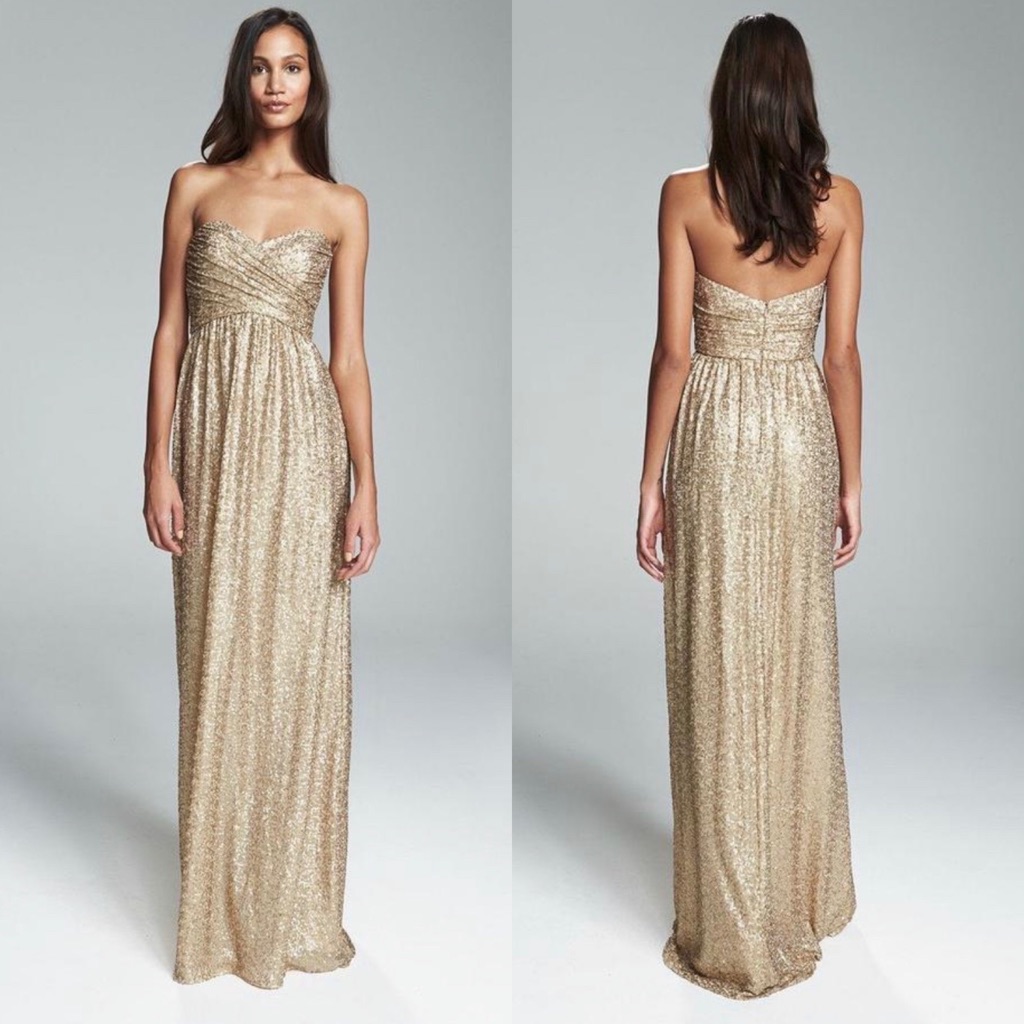 Nordstrom Gold Strapless Sequin Maxi Dress